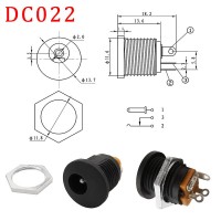 Гнездо, разъем питания 5.5 x 2.1 mm. ( DC 022 )
